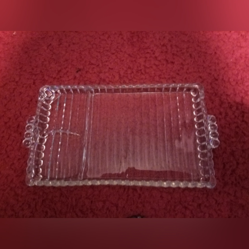 1950's Hazel Atlas's Crystal Sip, Snack And Smoke Tray